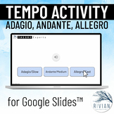Tempo Adagio Andante or Allegro Music Theory Activity for 