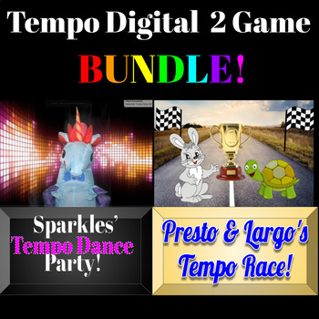 Preview of Tempo Fun! Interactive Digital Music 2 Game BUNDLE for Google Slides