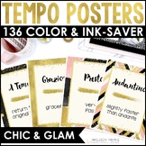 Music Tempo Posters - Terms & Definitions - Chic & Glam Mu