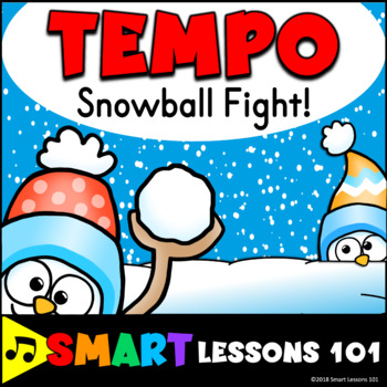 Preview of Tempo SNOWBALL FIGHT Winter Music Game: Tempo Music Game Music Activity Lesson