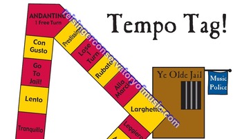 Preview of Tempo Tag! music terms, note names