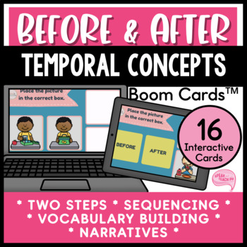Preview of Temporal Concepts Before and After Identification Speech Therapy Boom Cards™