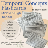 Temporal Concepts Flashcards printable Speech Therapy Midd