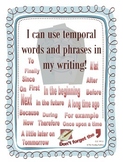Temporal Words and Phrases Word Wall for Third Grade Writi