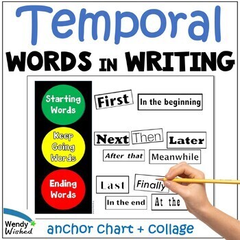 Preview of Temporal and Transition Words Anchor Chart for Narrative Writing Prompts