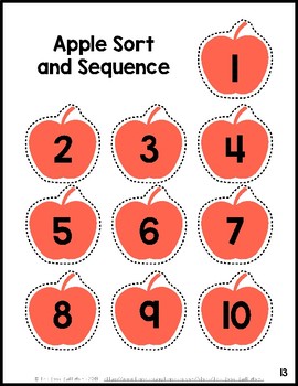 Ten Apples Printable Activities For Counting From 1 10 By The Book