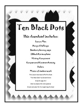 Preview of Ten Black Dots - Mini Design Challenge - PBL - Beginning or End of year