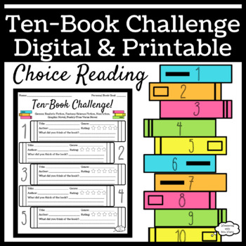 Preview of Ten-Book Challenge for Choice Reading