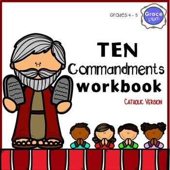 Preview of Ten Commandment Workbook - Catholic