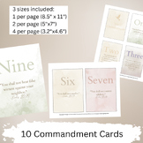 Ten Commandments Flash Cards, 10 Commandments Memorization Cards