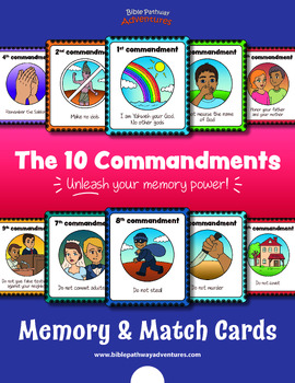 Preview of 10 Commandments Memory & Match Cards