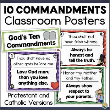 Preview of The 10 Commandments Posters Catholic & Protestant Versions