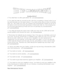 Ten Commandments Questions and Discussion