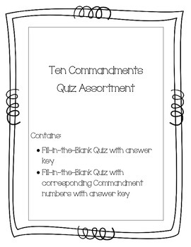 Preview of Ten Commandments Quiz Assortment
