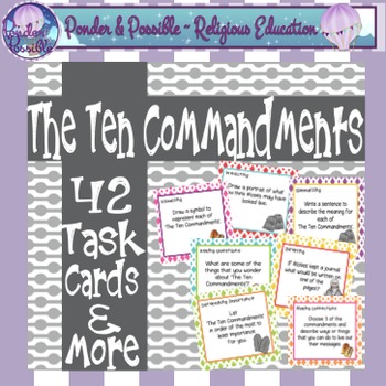 Preview of Ten Commandments {42 Task Cards & more}