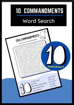 Preview of Ten Commandments Word Search