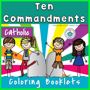 Preview of Ten Commandments for Kids Coloring Booklets - Catholic