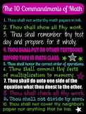 Ten Commandments of Math Poster