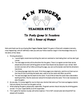 Preview of Ten Fingers: Teacher Style (Have you Ever...?)