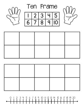 Preview of Ten Frame: 1-10 and 1-20 - Worksheet and EASEL Activities