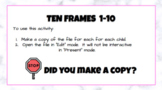Ten Frame 1 -10 Google Slides Template