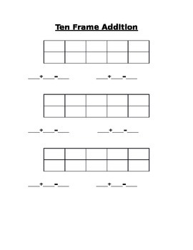 Ten Frame Addition by Stepheanie Copeland | Teachers Pay Teachers