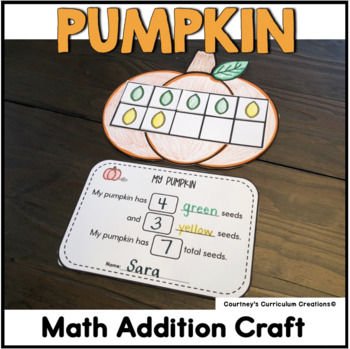Preview of Ten Frame Addition Math Pumpkin Craft