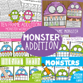 Ten Frame Addition Bundle | Monster Math Games and Worksheets
