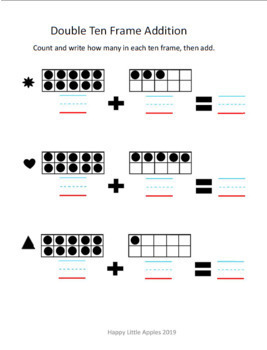 Ten Frame Addition, Subtraction, and Counting Bundle by Happy Little Apples