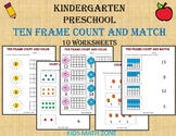 Ten Frame Counting and Match Numbers (Printable Worksheets