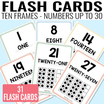 Preview of Ten Frame Flash Cards up to 30 - 2 sizes