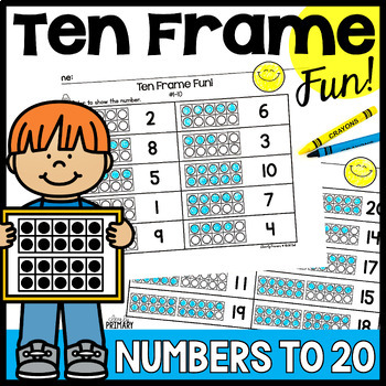 Preview of Ten Frames Practice, Worksheets, Games & Cards, Teen Numbers, Double Ten Frames