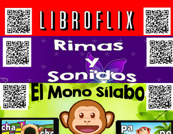 Preview of Spanish QR Codes - 465 Story Time, Read Aloud Books, Mono Silabo, Rimas...
