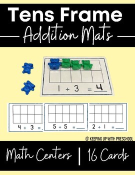 Preview of Ten Frame Mat | Preschool Math | Addition to 10 | Play-Doh Mat Ten Frame | FREE