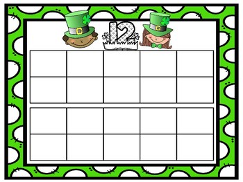 Ten Frame Mats: St. Patrick's Edition Numbers 1-20 + Number Flash Cards