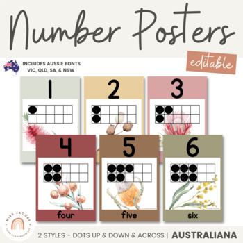 Preview of Ten Frame Number Posters 0 - 100 | AUSTRALIANA Classroom Decor