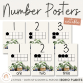 Ten Frame Number Posters 0 - 100 | Modern Boho Plants Clas