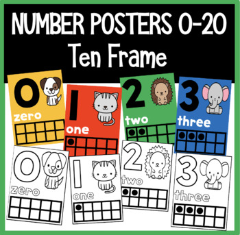 Preview of Number Posters 0-20 Ten Frame