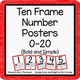 Ten Frame Number Posters 0-20 (Bold, Simple, + Clear)