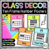 Ten Frame Number Posters 1-20 - Calm Pastel Classroom Decor