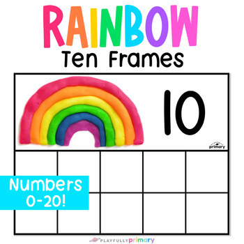 Preview of Rainbow Counting to 20, Rainbow Tracing Numbers 1-20, Mini Eraser Ten Frames