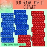 Ten-Frame Pop-It Clip Art - Color and Line Art 23 pc set