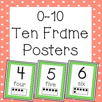 Ten Frame Posters 0-10 by 123 | TPT