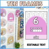 Ten Frame Posters 0-20 | Editable | Space Classroom Theme