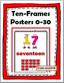Preview of Ten Frames Number Posters Numbers 0-30