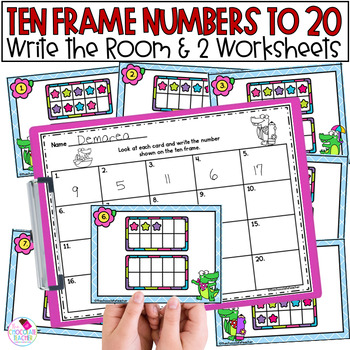 Preview of Ten Frames Kindergarten Write the Room Numbers to 20 Teen Numbers Math