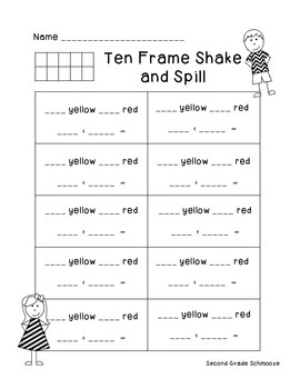 Preview of Ten Frame Shake and Spill (Addition Freebie!)