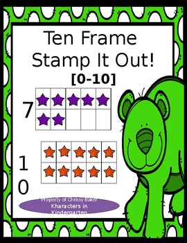 Preview of Distance Learning Ten Frame Stamp It Out [0-10]