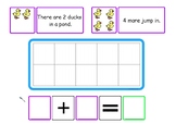 Ten Frame Word Problems - addition to 10 with visuals