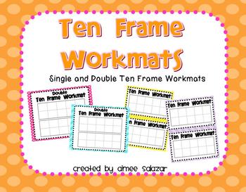 Preview of Ten Frame Workmats {FREEBIE}